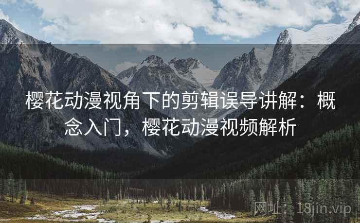樱花动漫视角下的剪辑误导讲解：概念入门，樱花动漫视频解析