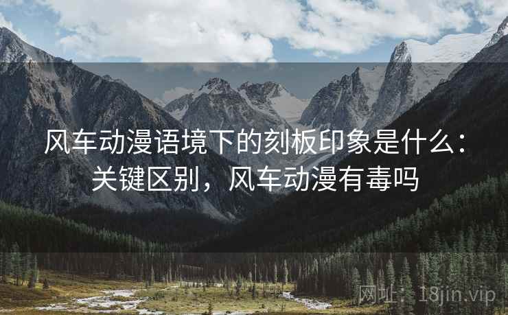 风车动漫语境下的刻板印象是什么：关键区别，风车动漫有毒吗