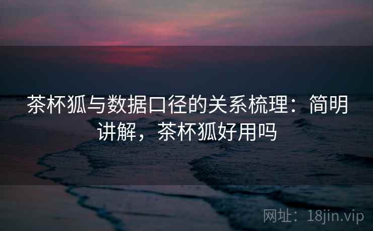 茶杯狐与数据口径的关系梳理：简明讲解，茶杯狐好用吗