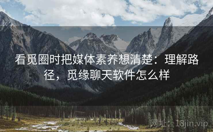 看觅圈时把媒体素养想清楚：理解路径，觅缘聊天软件怎么样