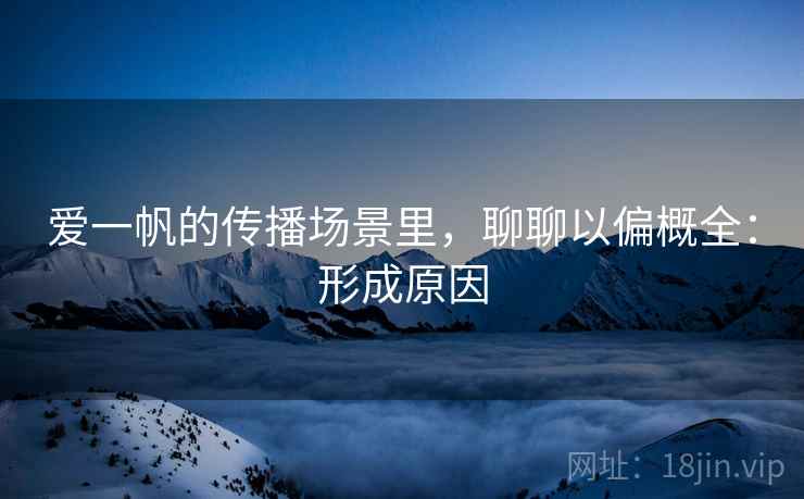 爱一帆的传播场景里，聊聊以偏概全：形成原因