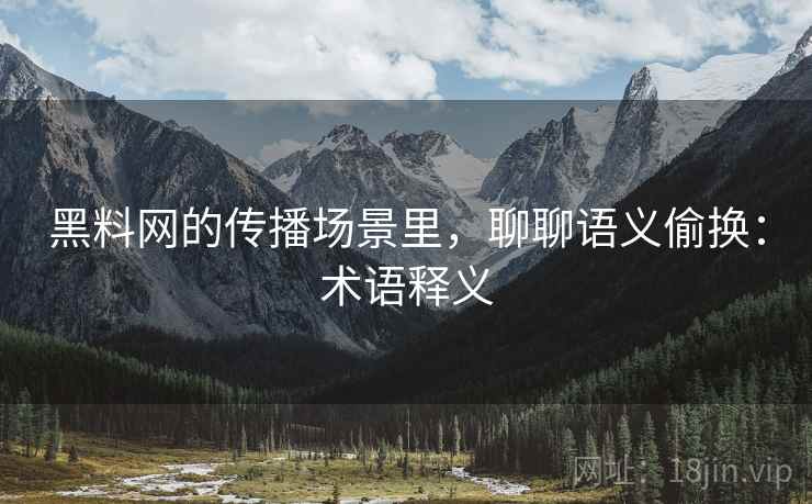 黑料网的传播场景里，聊聊语义偷换：术语释义